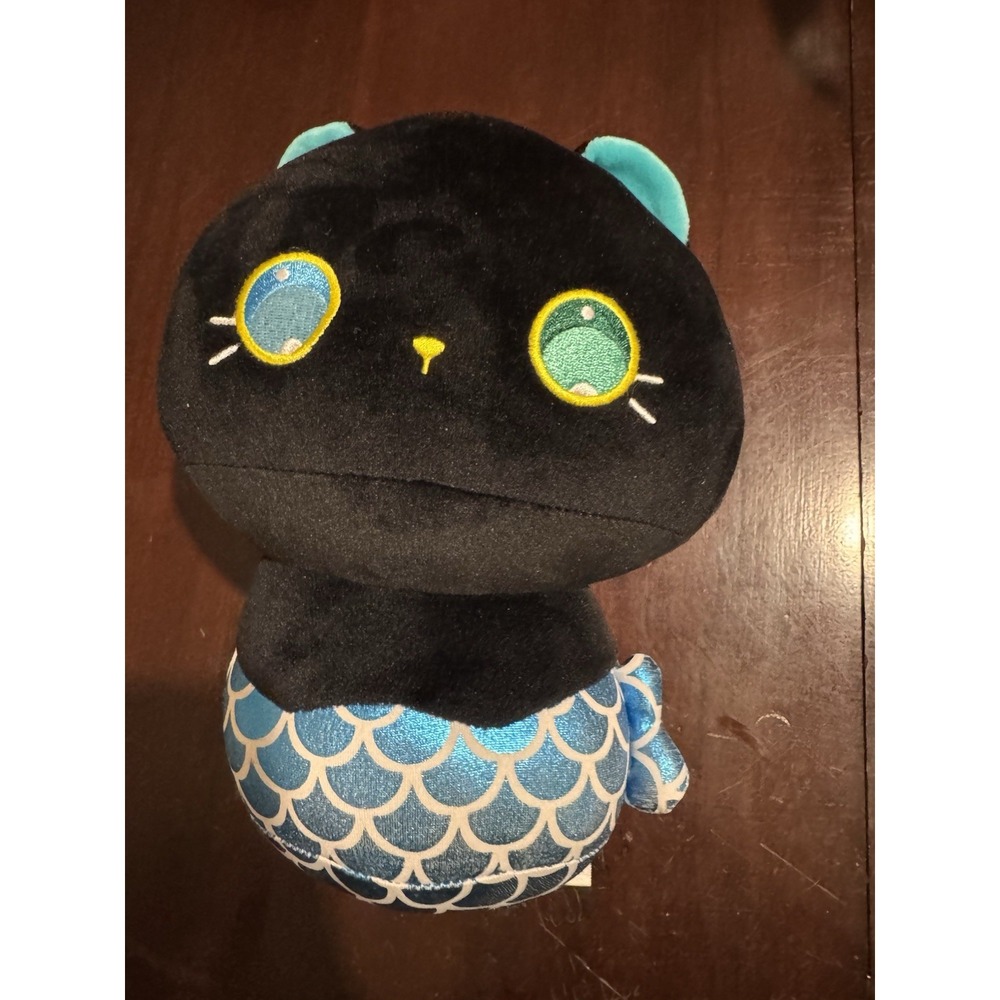 Hello Kitty Mewaii Mushroom Mermaid Black Cat Plush 8"  EUC